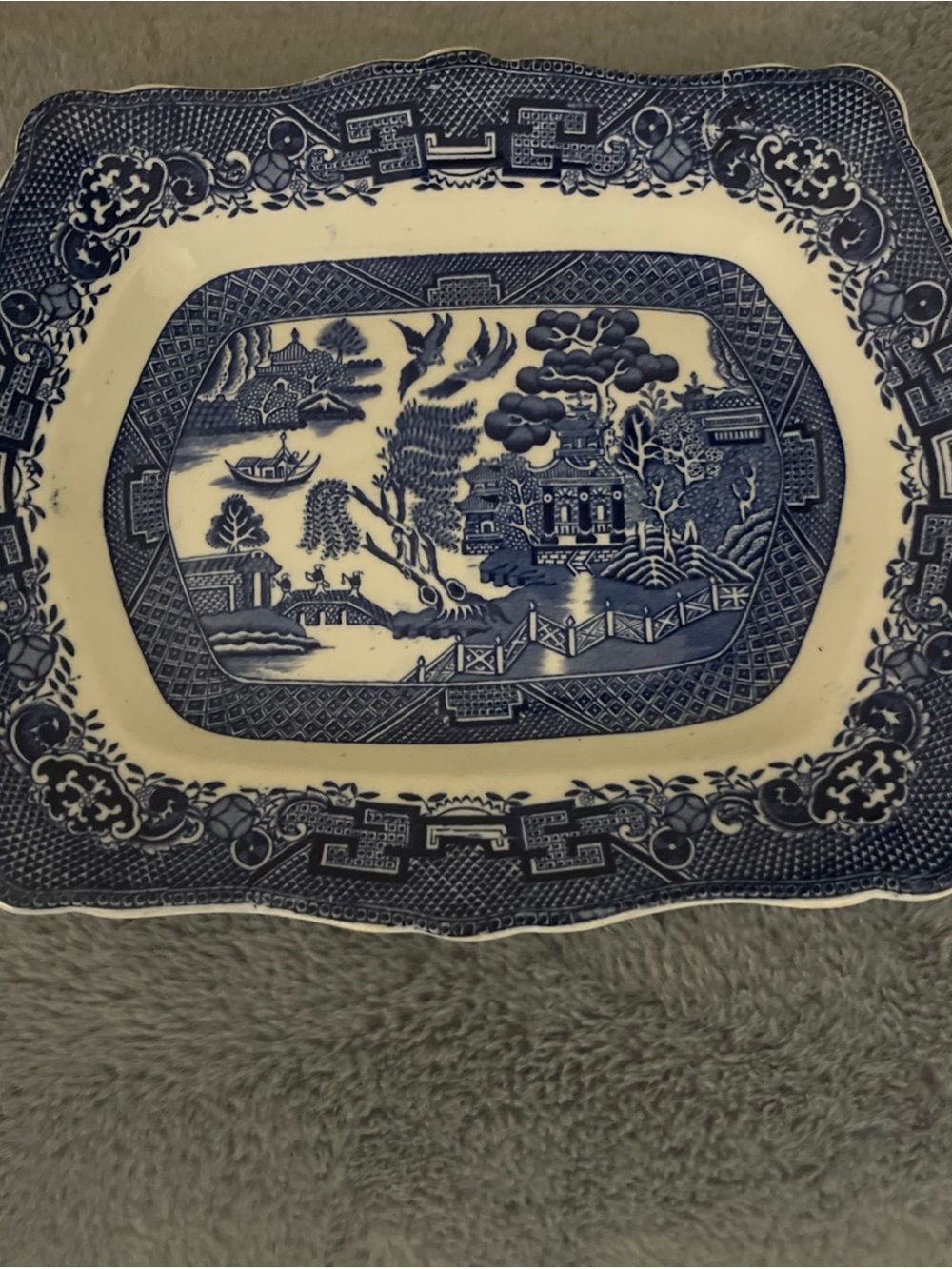 Willow Royal Venton Ware John Steventon & Sons Platter England 11 1/2 X 9”